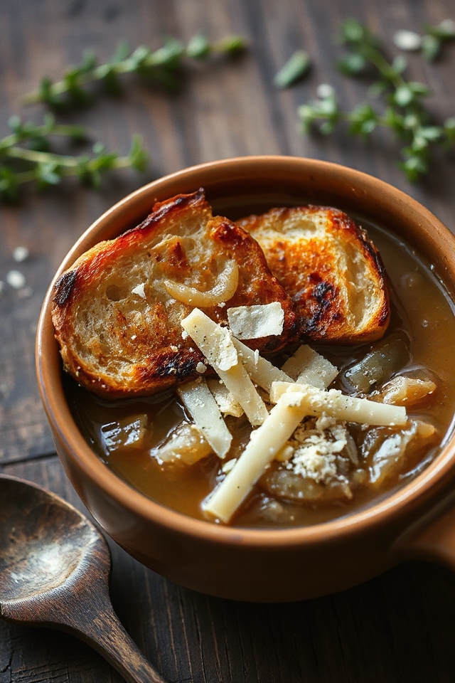 caramelized onions in broth