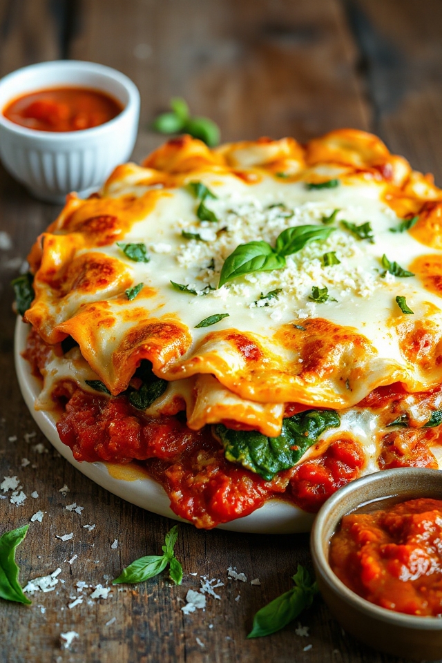 cheesy spinach lasagna recipe
