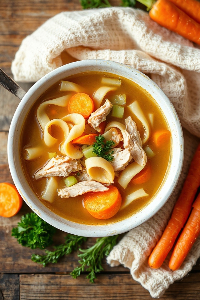 comforting chicken noodle soup