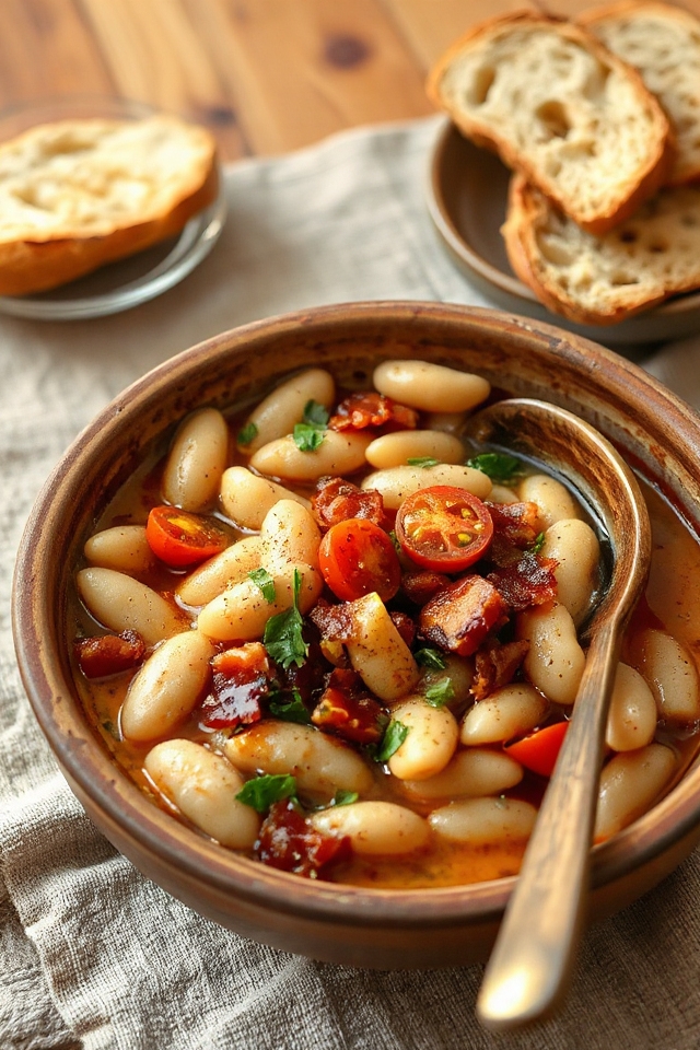 comforting slow cooked beans
