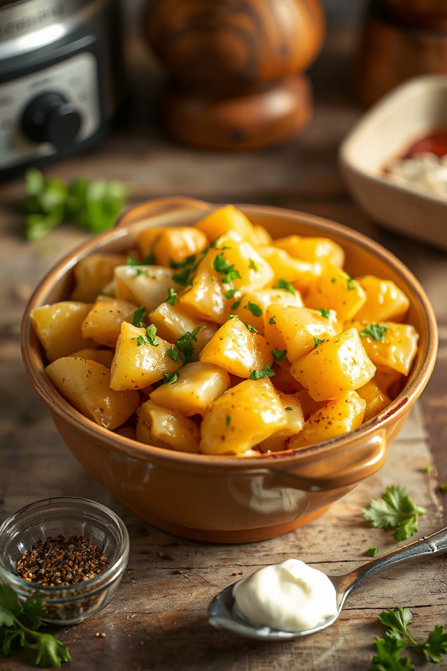 creamy cheesy slow cooker potatoes