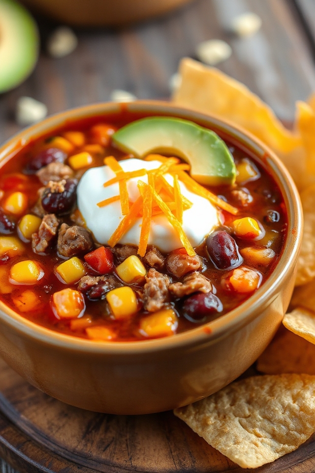 delicious slow cooker taco soup
