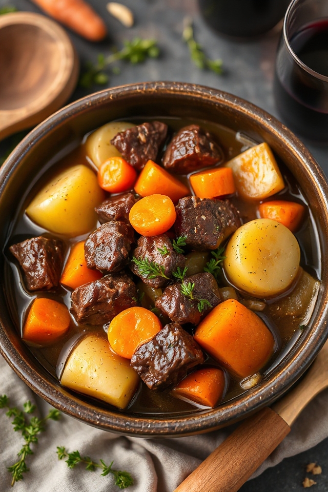 hearty slow cooked beef stew