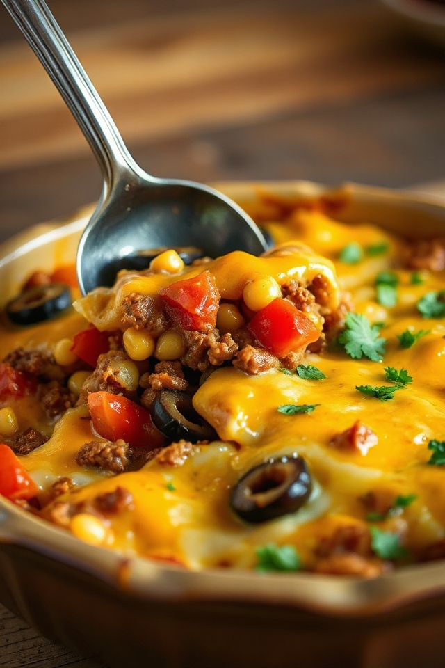 slow cooked cheesy tamale casserole