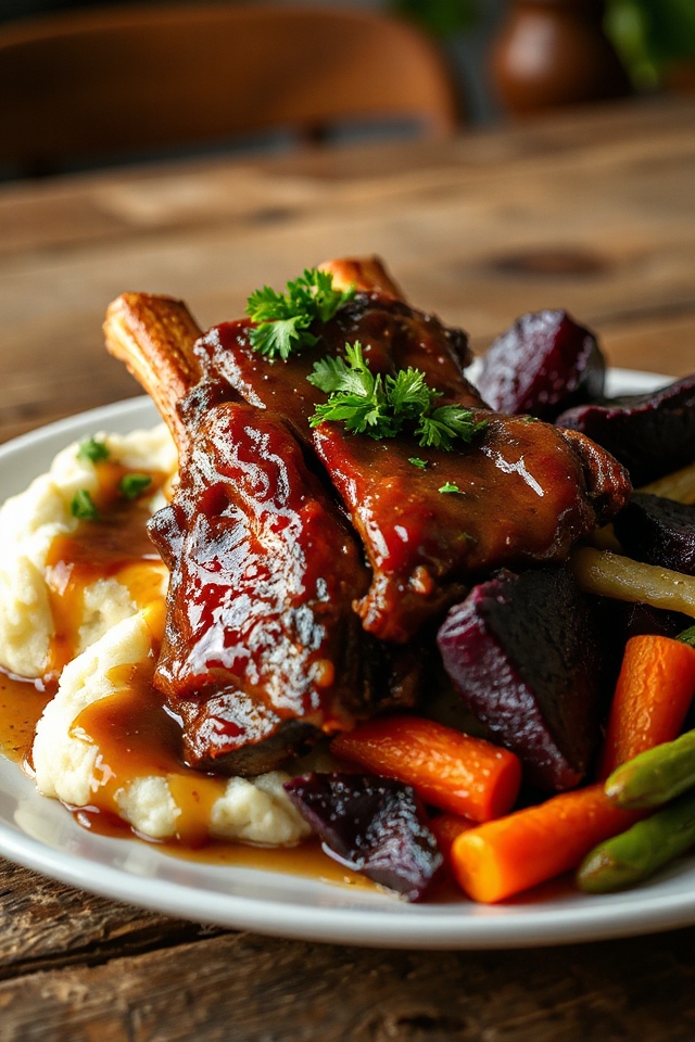 slow cooked flavorful beef ribs