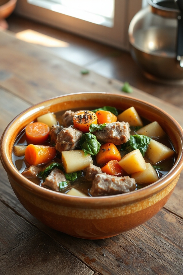 slow cooked flavorful pork stew