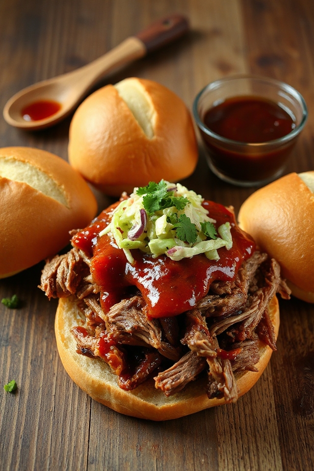 slow cooked flavorful pulled pork