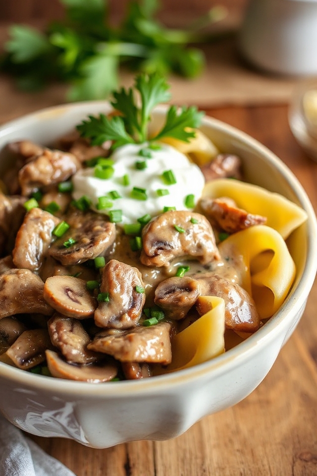 slow cooker beef stroganoff recipe