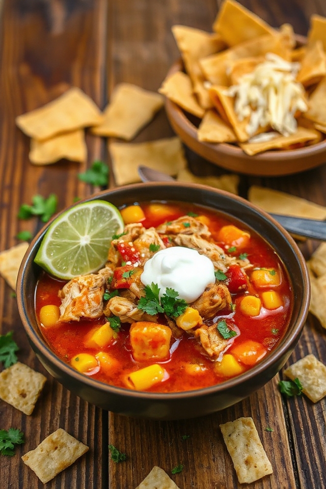 slow cooker chicken tortilla soup
