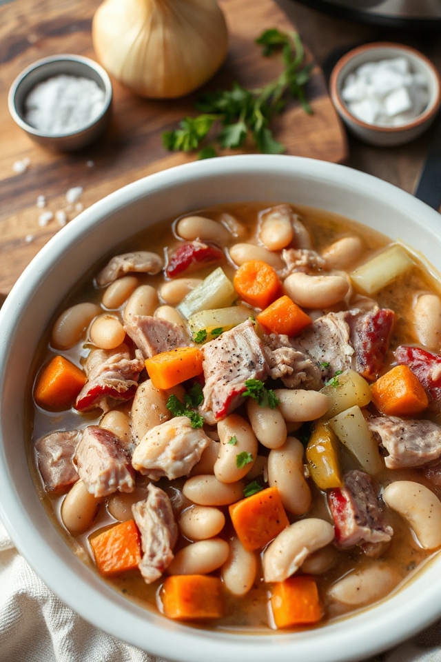 slow cooker ham and beans