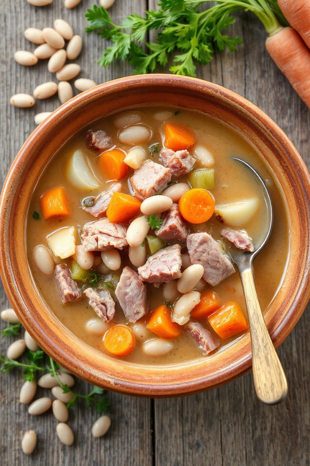 slow cooker ham beans
