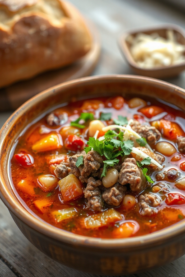 slow cooker hamburger soup recipe
