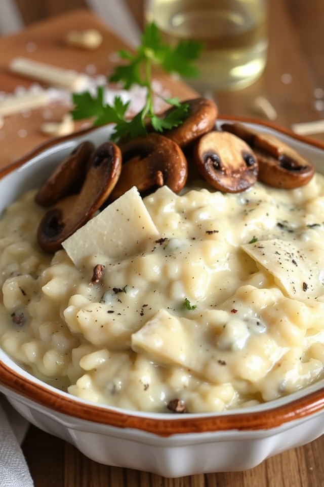 slow cooker mushroom risotto