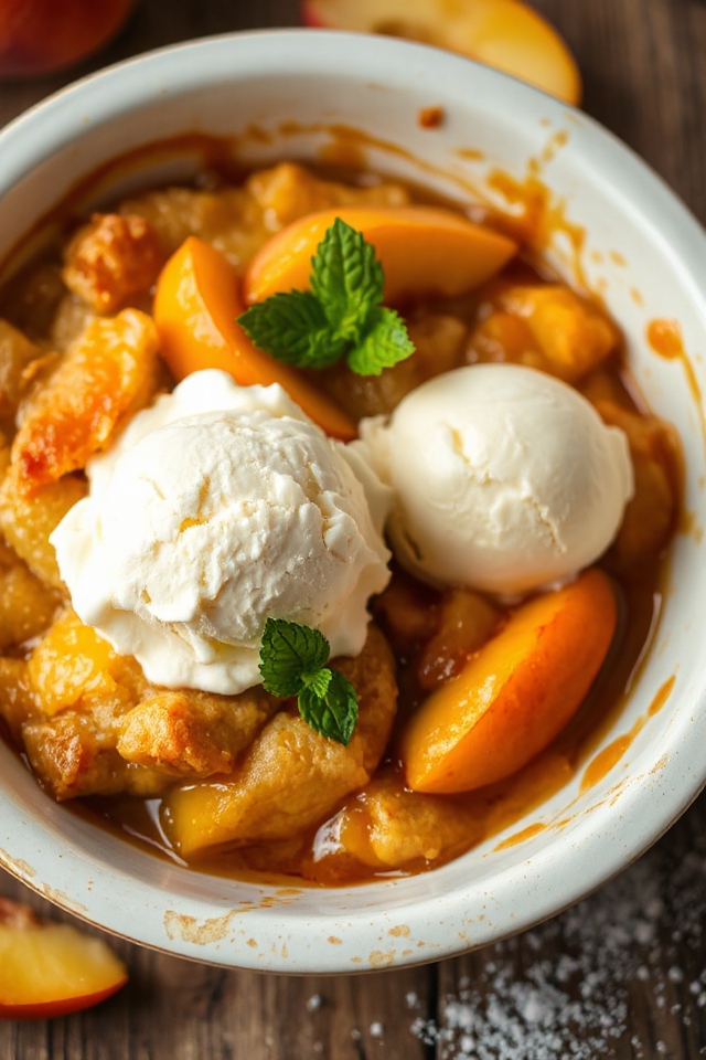 slow cooker peach cobbler