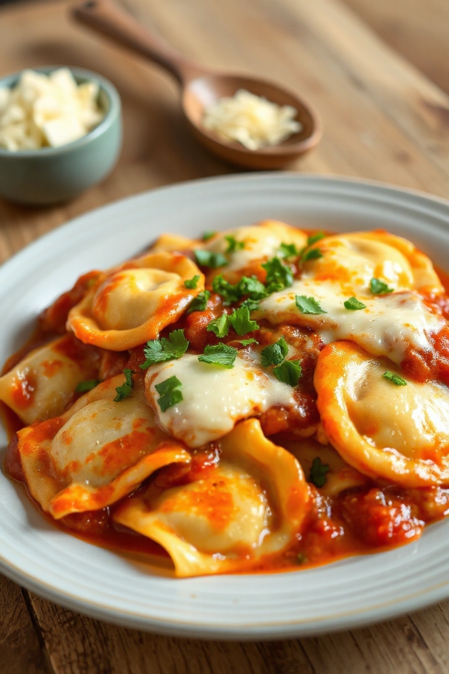 slow cooker ravioli casserole
