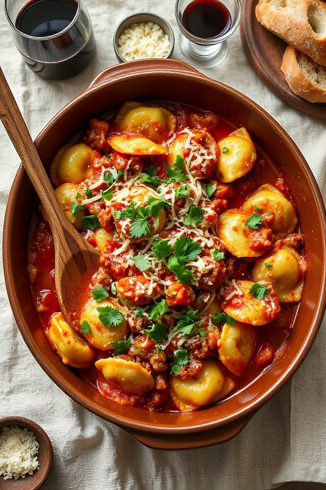 slow cooker ravioli casserole