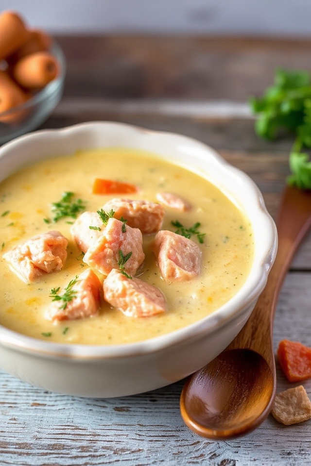 slow cooker salmon chowder