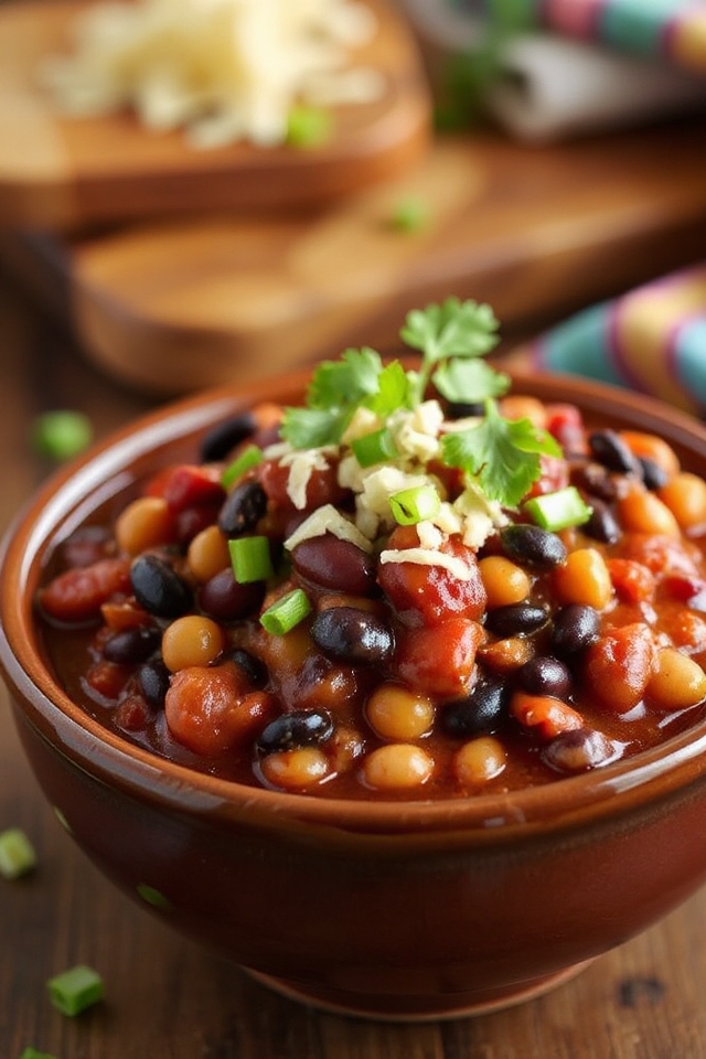 slow cooker three bean chili