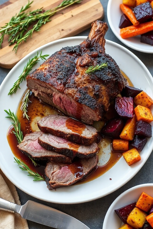 slow roasted venison dish