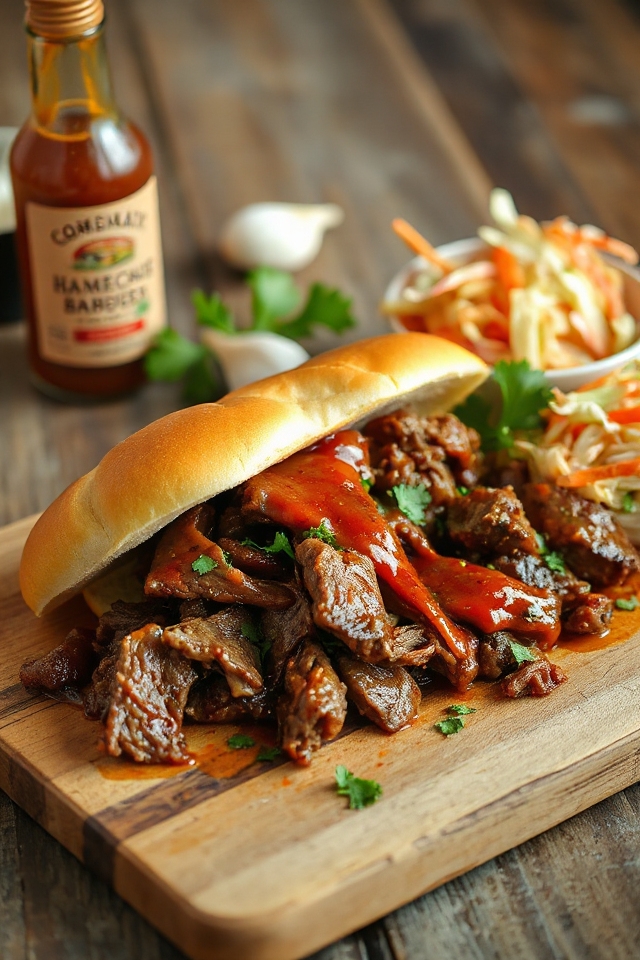 tender slow cooked barbecue beef